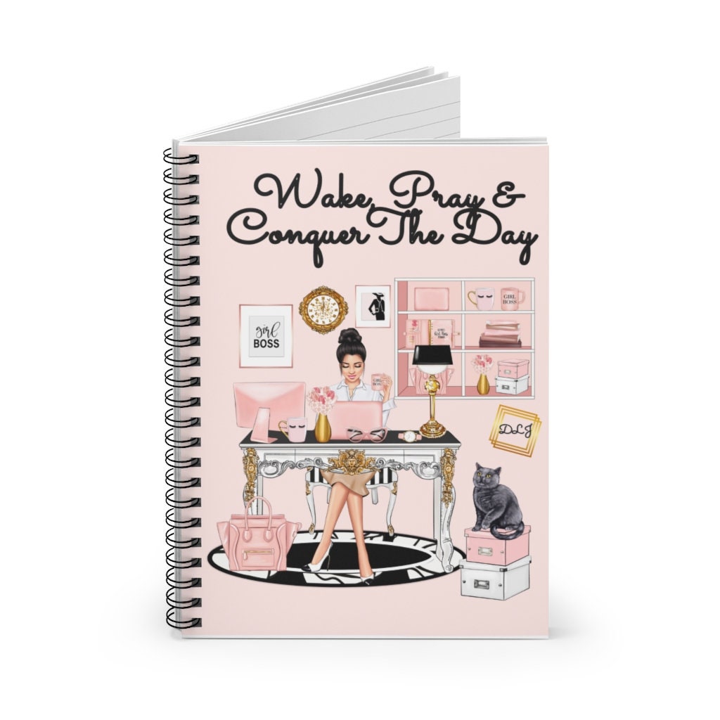 Girl Boss Spiral Journal | Wake, Pray, Conquer, 118 Page Notebook