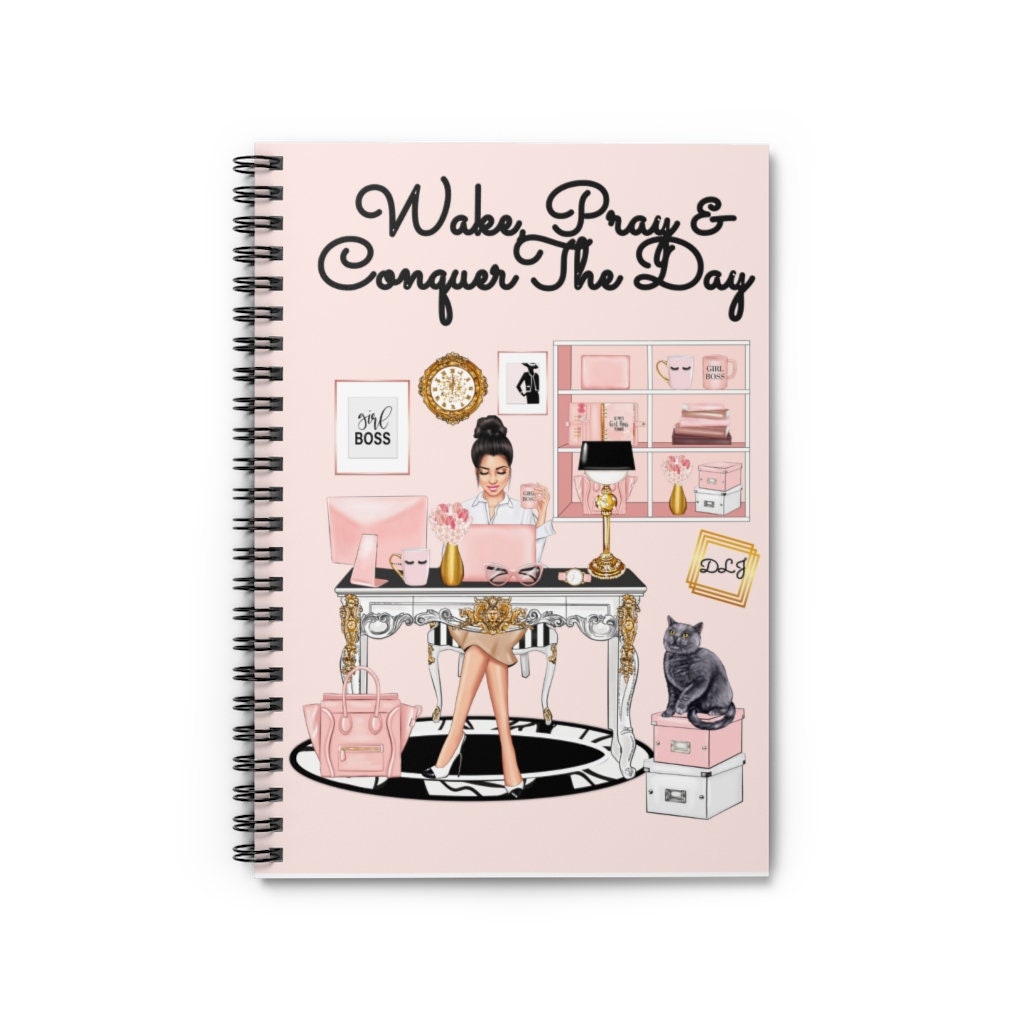 Girl Boss Spiral Journal | Wake, Pray, Conquer, 118 Page Notebook