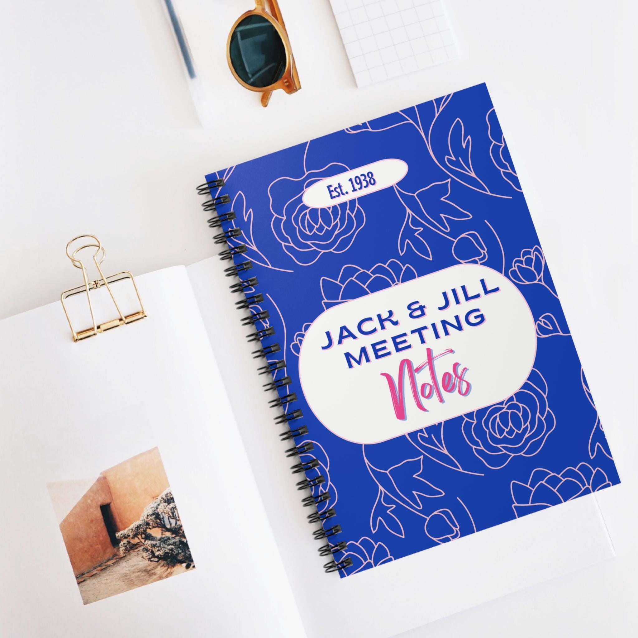 Jack and Jill of America Meeting Notes, African American Woman Spiral Notebook - Ruled Line