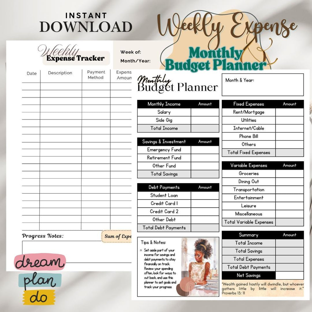 Busy Mom Budget Planner & Expense Tracker | Monthly Budget Sheets | Printable PDF | Finance Organizer | Budget for Women Printable