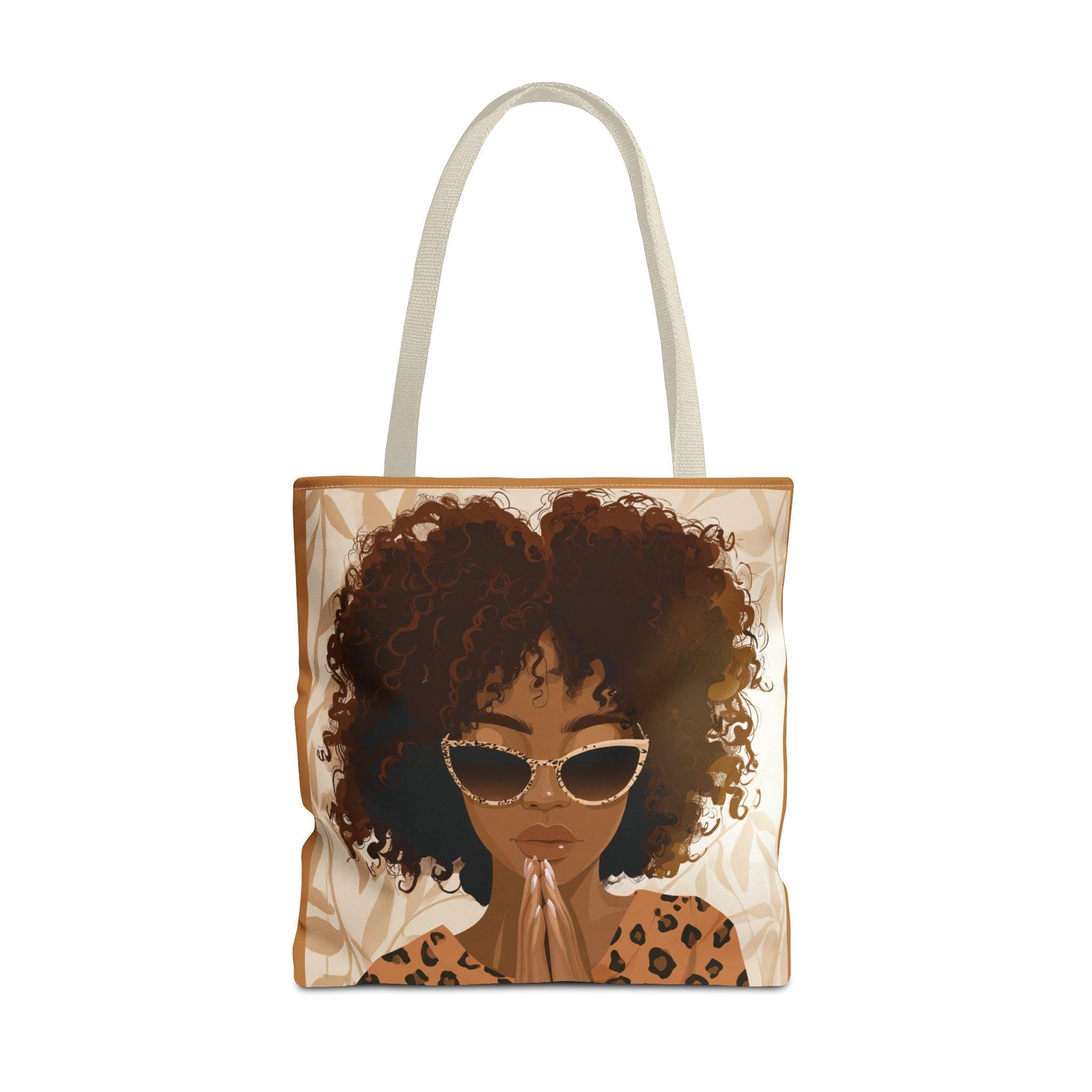 Afrocentric Tote Bag - Mocha Mom Bag, Naturalista Bag, Just Us Book Club Shoulder Bag, Cultural Handbag, Black Woman Gift