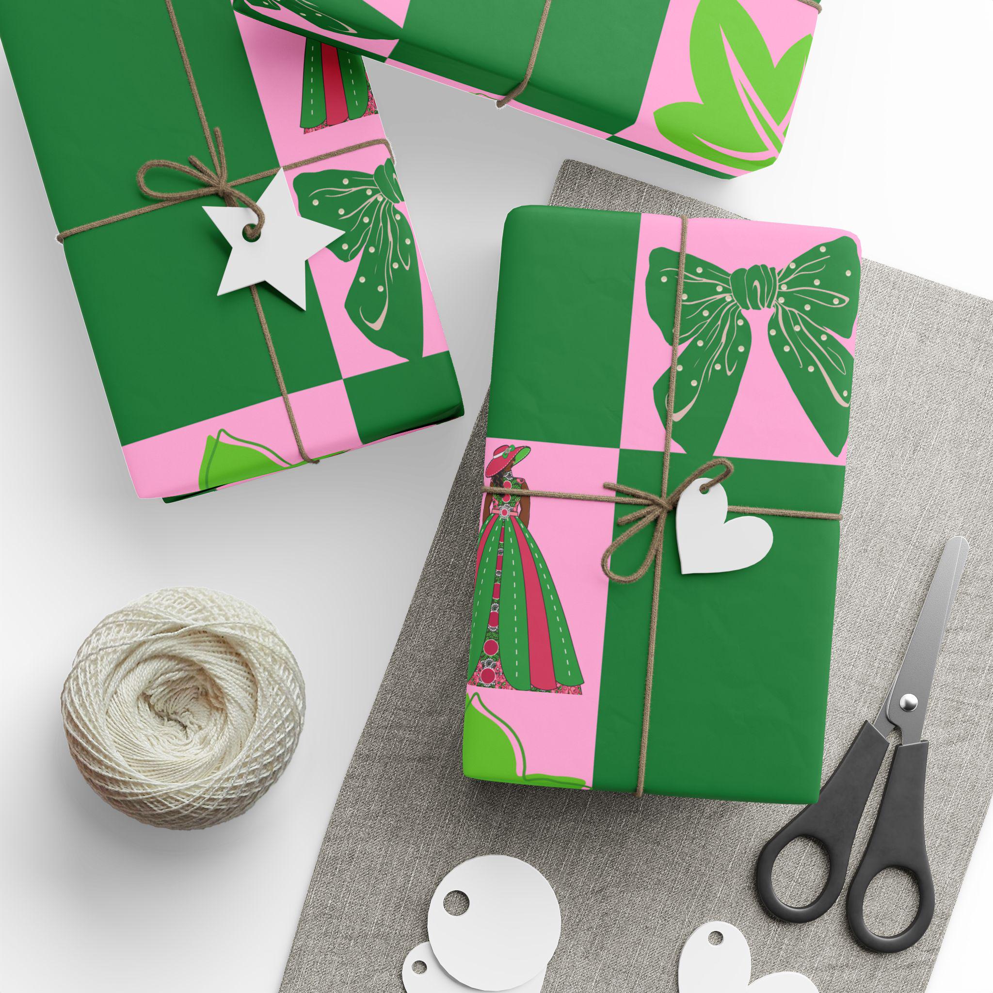 Holiday Wrapping Papers, AKA Inspired Gift Wrap for Birthdays & Special Occasions, Black Girl Luxury, Black Owned Wrapping Paper